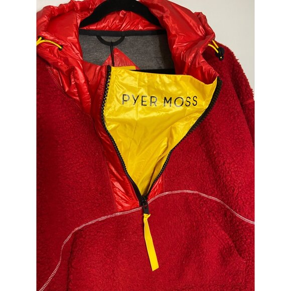 NWT Canada Goose Pyer Moss CG Disk Anorak Pullover Wool Blend Jacket Red Rouge S - Picture 8 of 15